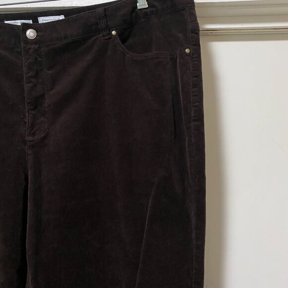 Charter Club Woman, Pop Fit, Lexington straight, brown corduroy pants, size 22W - Picture 4 of 15